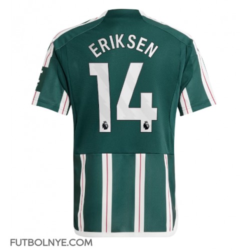 Camiseta Manchester United Christian Eriksen #14 Visitante Equipación 2023-24 manga corta